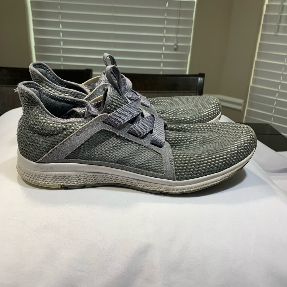 Adidas Womens Edge Lux Running Shoes Gray Low Top Mesh Lace Up Size 7.5